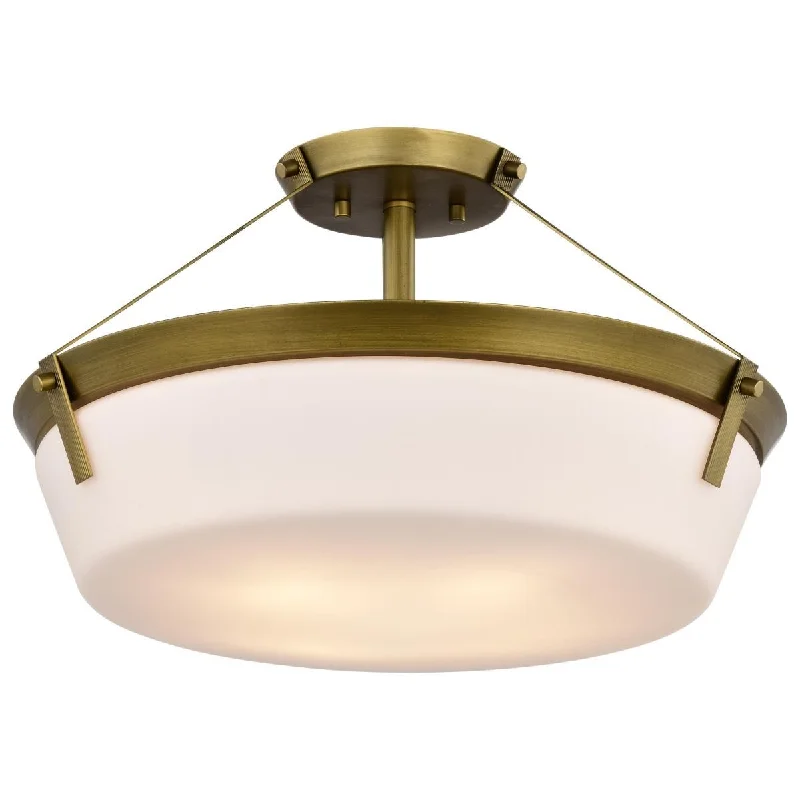 Adjustable Industrial Lighting for Flexible IlluminationRowen 19 in. 4 lights Semi-flush Mount Light Natural Brass Finish