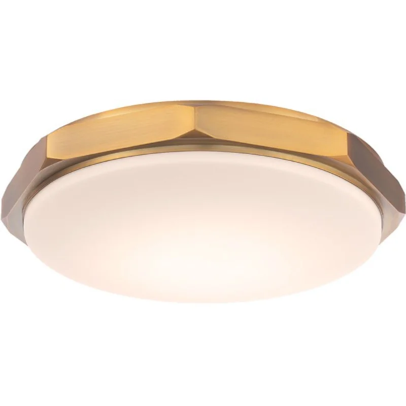 Low - Bay Industrial Lighting Fixtures for Small FactoriesGrommet 16 in. LED Flush Mount Light 3500K Brass Finish Low - Bay Industrial Lighting Fixtures for Small FactoriesGrommet 16 in. LED Flush Mount Light 3500K Brass Finish