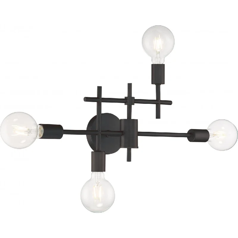 Shock - Resistant Industrial Lighting for Vibrating Machinery AreasDelphi 23 In. 4 Lights Armed Sconce Black Finish Shock - Resistant Industrial Lighting for Vibrating Machinery AreasDelphi 23 In. 4 Lights Armed Sconce Black Finish