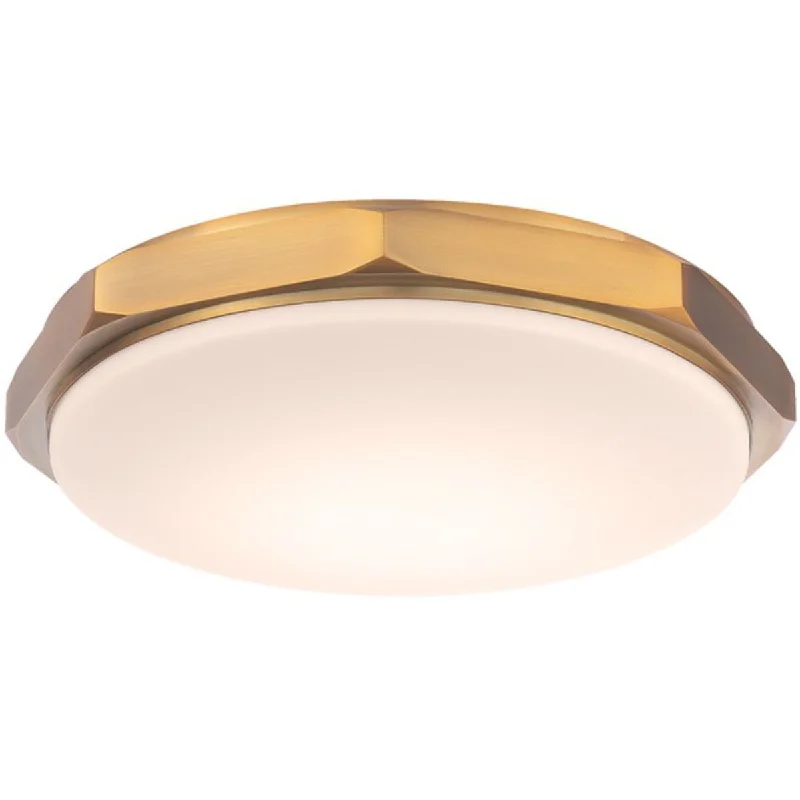 Dimmable Industrial Lighting for Ambiance ControlGrommet 16 in. LED Flush Mount Light 3000K Brass Finish Dimmable Industrial Lighting for Ambiance ControlGrommet 16 in. LED Flush Mount Light 3000K Brass Finish