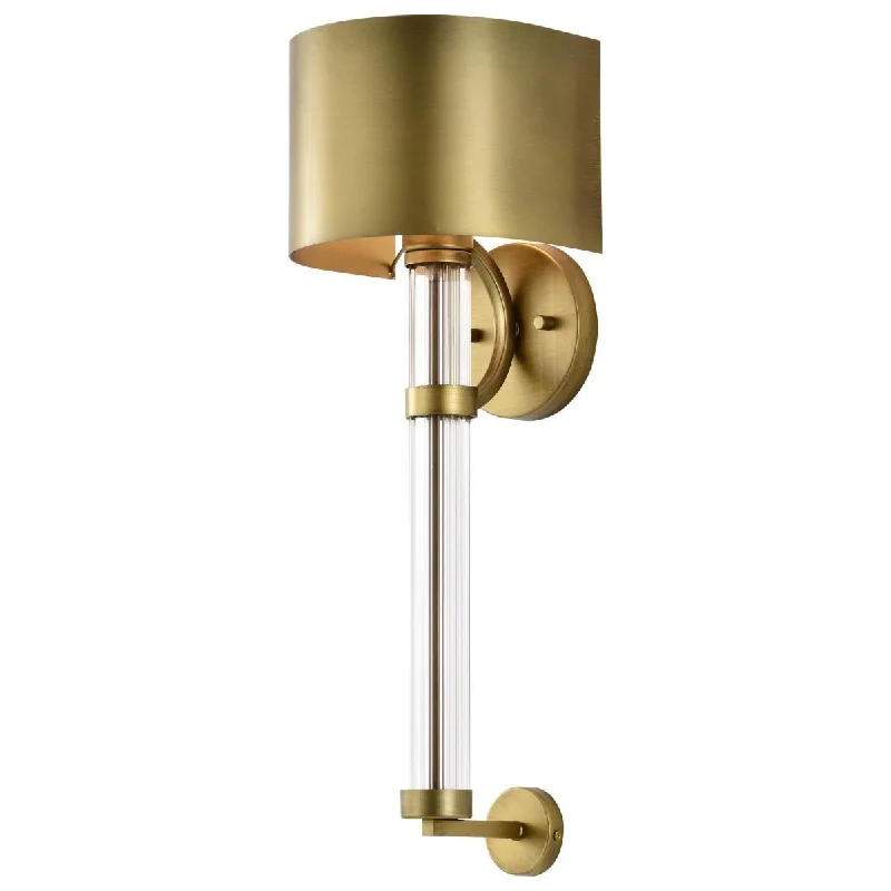Industrial Area Lighting for Large Open SpacesTeagon 23 in. Wall Sconce Natural Brass Finish Industrial Area Lighting for Large Open SpacesTeagon 23 in. Wall Sconce Natural Brass Finish