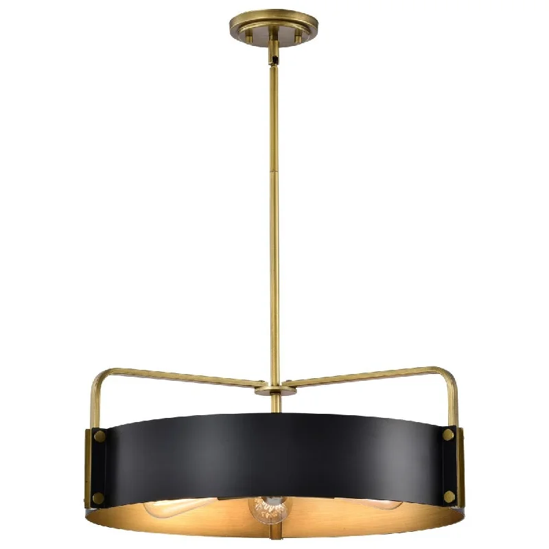 Energy - Efficient Industrial Lighting for Cost - SavingsAltos 22 in. 5 lights Pendant Light Matte Black and Natural Brass Finish Energy - Efficient Industrial Lighting for Cost - SavingsAltos 22 in. 5 lights Pendant Light Matte Black and Natural Brass Finish