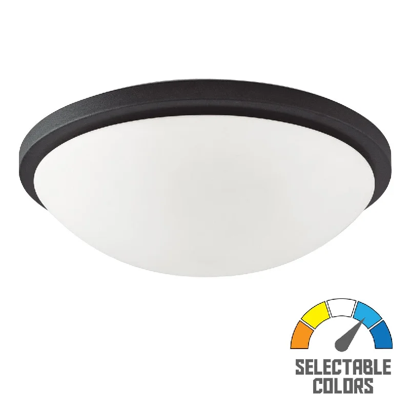 Industrial Lighting for Printing Press FacilitiesButton 17 Inch LED Flush Mount Light Selectable CCT 120V Matte Black Finish Industrial Lighting for Printing Press FacilitiesButton 17 Inch LED Flush Mount Light Selectable CCT 120V Matte Black Finish
