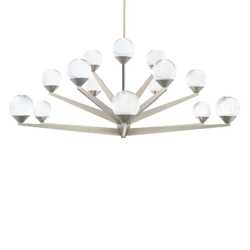 Industrial Lighting for Woodworking FactoriesDouble Bubble 42 in. 15 Lights LED Chandelier Satin Nickel Finish Industrial Lighting for Woodworking FactoriesDouble Bubble 42 in. 15 Lights LED Chandelier Satin Nickel Finish
