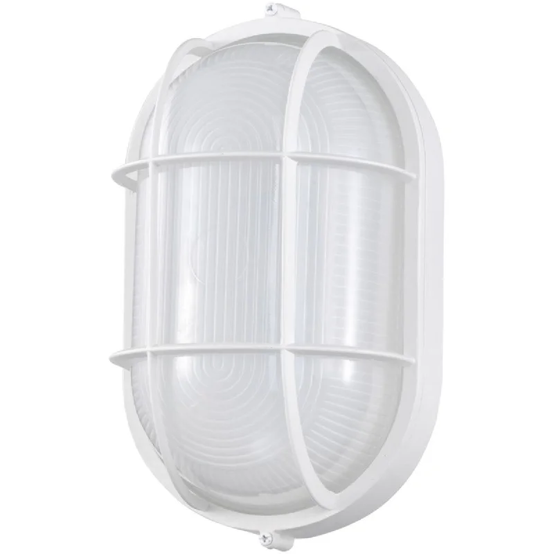Dimmable Industrial Lighting for Ambiance Control11 In. LED Outdoor Bulkhead Light Frosted Glass White finish Dimmable Industrial Lighting for Ambiance Control11 In. LED Outdoor Bulkhead Light Frosted Glass White finish