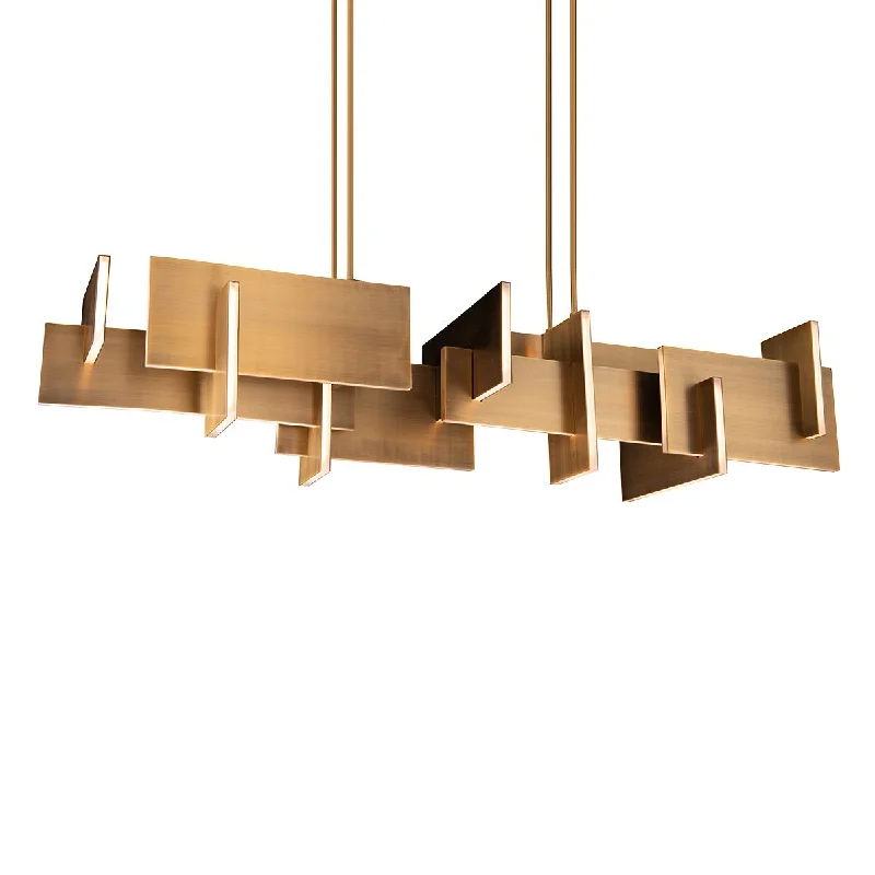 Corrosion - Resistant Industrial Lighting for Coastal FactoriesAmari 58 in. LED Chandelier Brass Finish Corrosion - Resistant Industrial Lighting for Coastal FactoriesAmari 58 in. LED Chandelier Brass Finish