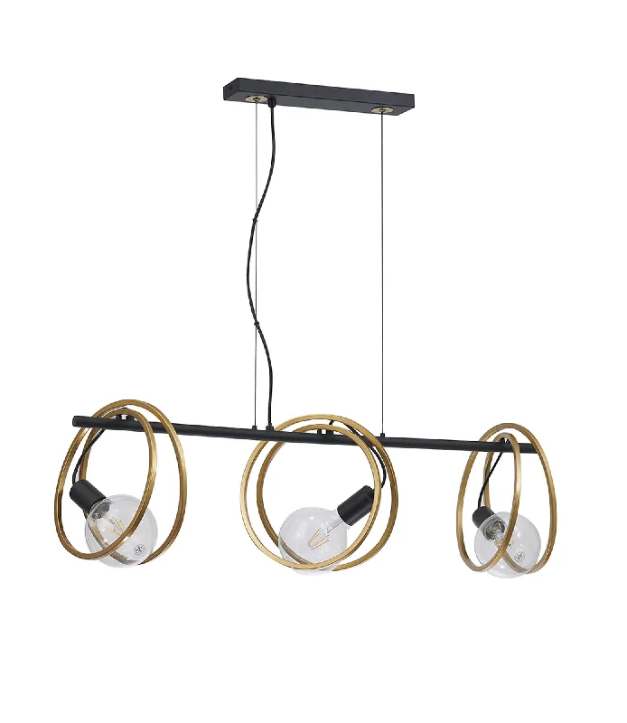 Track lighting for modernizing traditional interiorsCorfu Double Ring Kitchen Table/Island Light, 3 Light E27, Matt Black & Painted Gold, G95 & 120 Lamp Recommended Track lighting for modernizing traditional interiorsCorfu Double Ring Kitchen Table/Island Light, 3 Light E27, Matt Black & Painted Gold, G95 & 120 Lamp Recommended