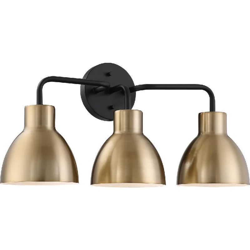 Low - Bay Industrial Lighting Fixtures for Small FactoriesSloan 22 in. 3 Lights Vanity Light Black and Gold Finish Low - Bay Industrial Lighting Fixtures for Small FactoriesSloan 22 in. 3 Lights Vanity Light Black and Gold Finish