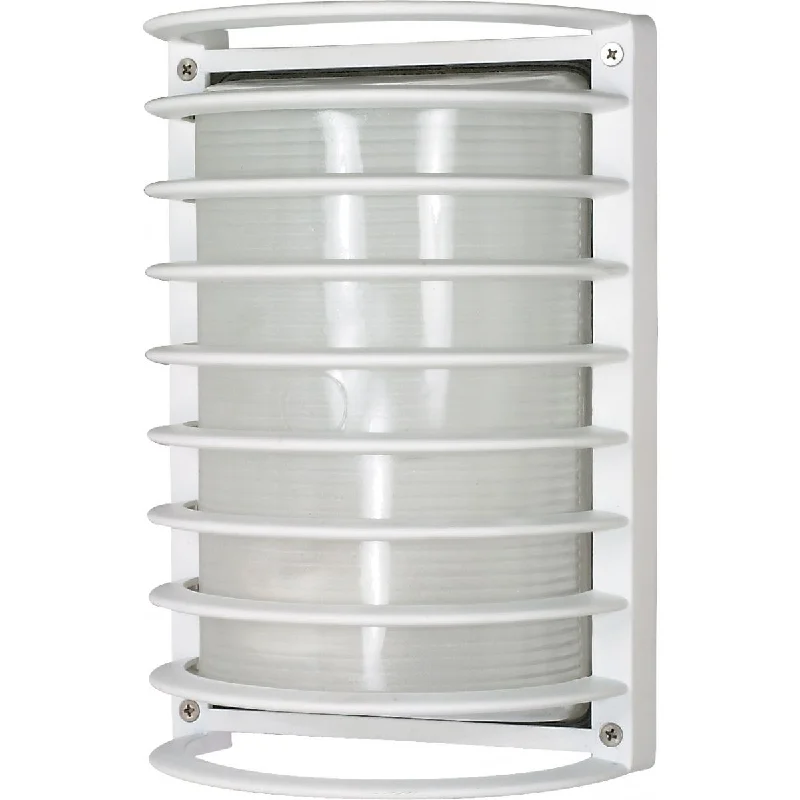 Industrial Area Lighting for Large Open Spaces10 In. Outdoor Bulkhead Light White Finish Industrial Area Lighting for Large Open Spaces10 In. Outdoor Bulkhead Light White Finish