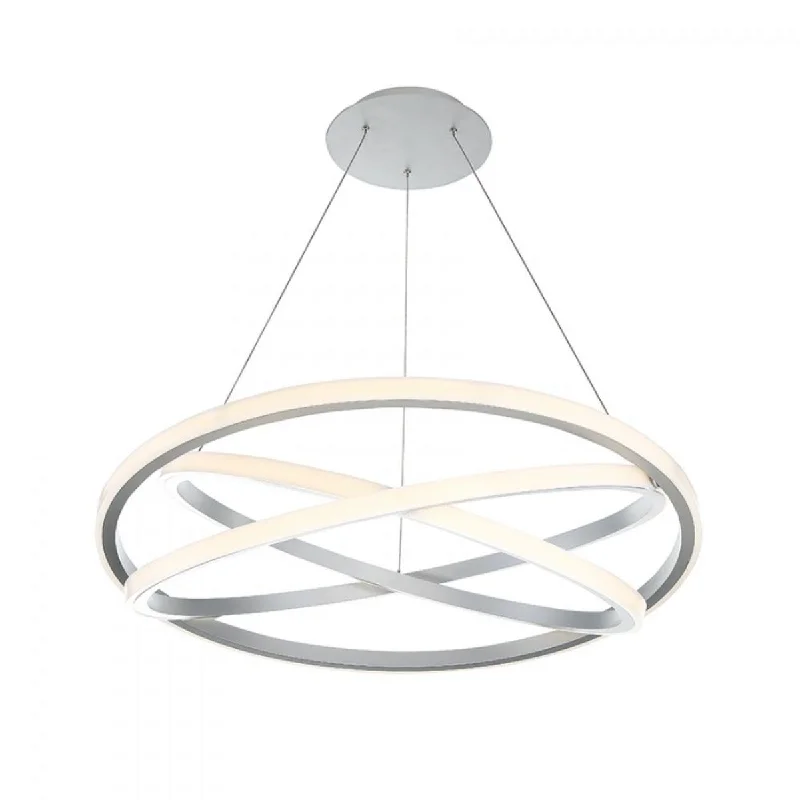 Industrial Lighting for Textile MillsVeloce 38 in. LED Chandelier Silver Finish