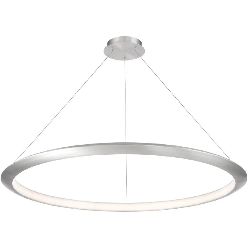 Industrial Ceiling - Mounted Lighting for Assembly PlantsThe Ring 48 in. LED Chandelier 3000K Aluminum Finish Industrial Ceiling - Mounted Lighting for Assembly PlantsThe Ring 48 in. LED Chandelier 3000K Aluminum Finish