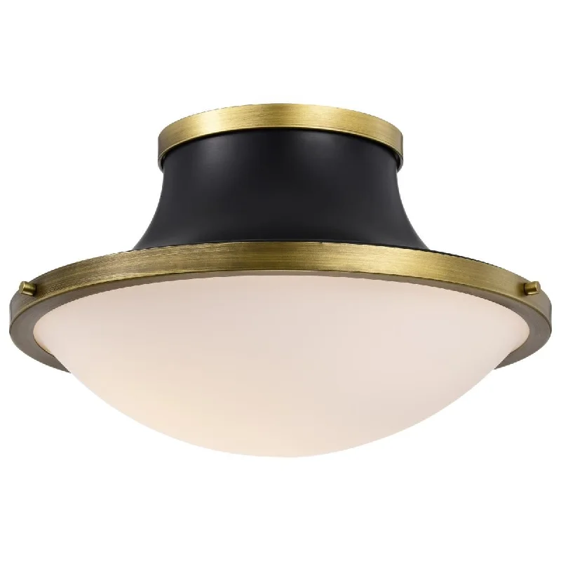 Industrial Lighting for Food Processing FactoriesLafayette 18 in. 3 lights Flush Mount Light Matte Black and Natural Brass Finish Industrial Lighting for Food Processing FactoriesLafayette 18 in. 3 lights Flush Mount Light Matte Black and Natural Brass Finish