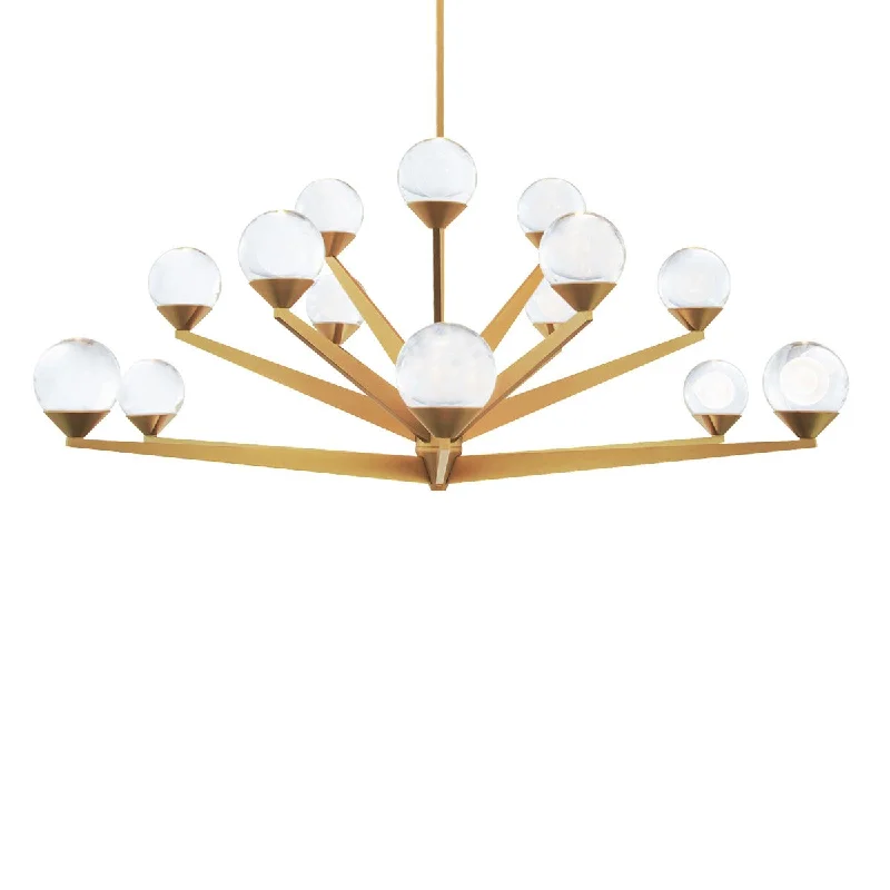 Energy - Efficient Industrial Lighting for Cost - SavingsDouble Bubble 42 in. 15 Lights LED Chandelier Brass Finish Energy - Efficient Industrial Lighting for Cost - SavingsDouble Bubble 42 in. 15 Lights LED Chandelier Brass Finish