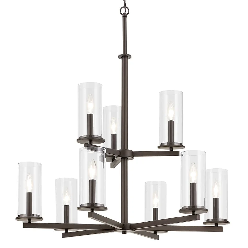 Contemporary track lighting in black finishCrosby 2 Tier Candelier