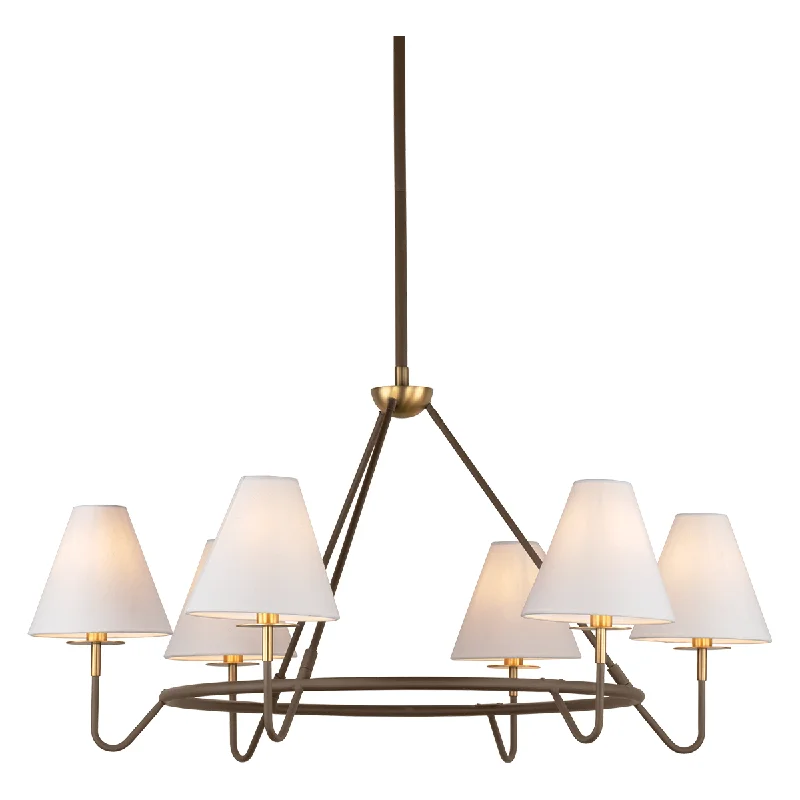 Track lighting with clear glass shadesPolly 6-Light Chandelier