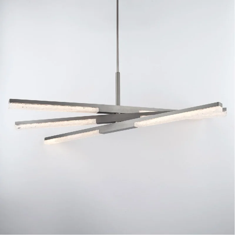 Industrial Pendant Lighting for Machine ShopsMinx 48 in. 6 Lights LED Pendant Light Nickel Finish Industrial Pendant Lighting for Machine ShopsMinx 48 in. 6 Lights LED Pendant Light Nickel Finish