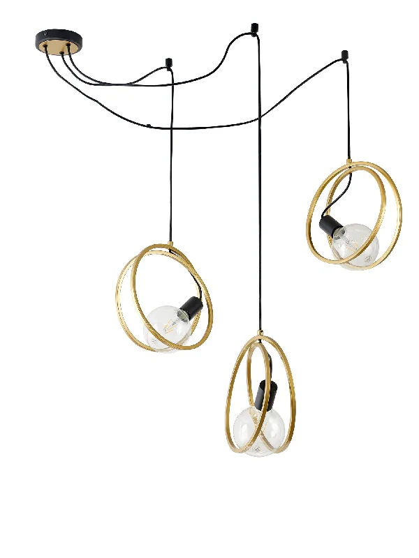 Track lighting for creating a focal pointCorfu Double Ring Cluster Ceiling Light, 3/5 Light E27, Matt Black  &  Painted Gold, G95 & 120 Lamp Recommended