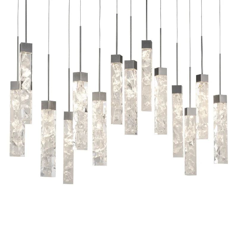 Track lighting with a brushed nickel finishMinx Multilight Linear Pendant Light