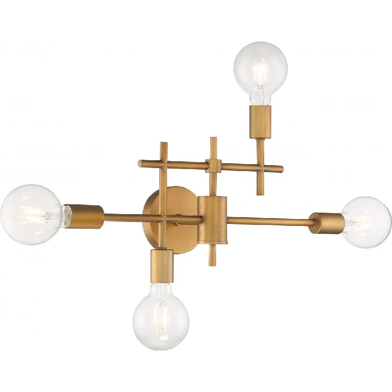 Industrial Lighting for Furniture FactoriesDelphi 23 In. 4 Lights Armed Sconce Gold Finish