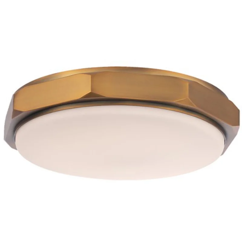Industrial Flood Lighting for Outdoor Loading DocksGrommet 13 in. LED Flush Mount Light 3000K Brass Finish Industrial Flood Lighting for Outdoor Loading DocksGrommet 13 in. LED Flush Mount Light 3000K Brass Finish