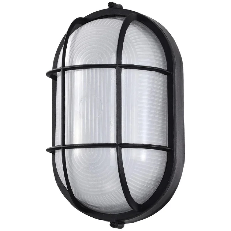 Industrial Lighting for Chemical Plants11 In. LED Outdoor Bulkhead Light Frosted GlassBlack finish Industrial Lighting for Chemical Plants11 In. LED Outdoor Bulkhead Light Frosted GlassBlack finish