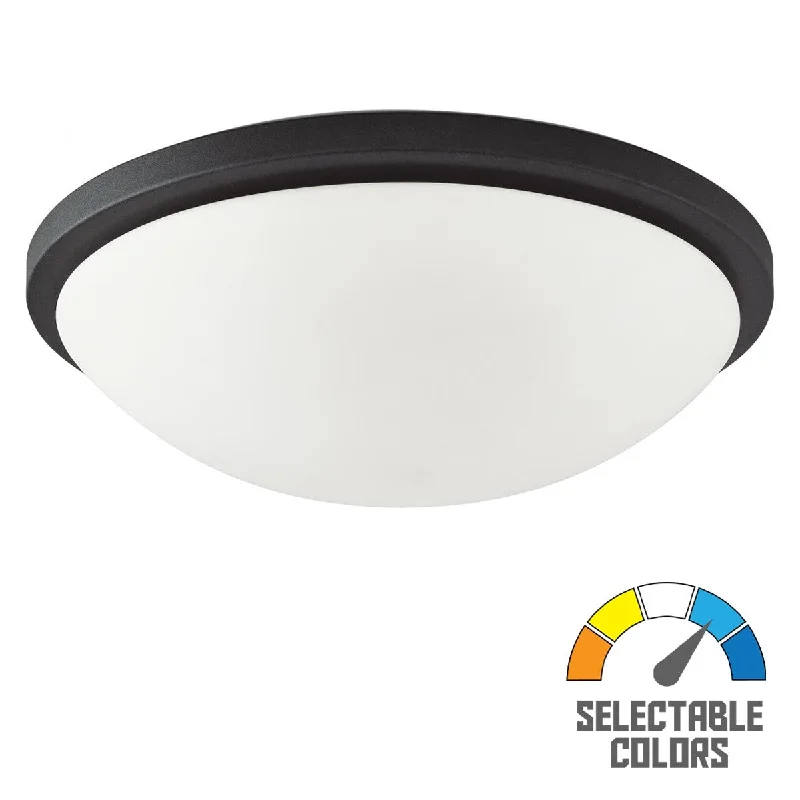 Industrial Lighting for Food Processing FactoriesButton 11 Inch LED Flush Mount Light Selectable CCT 120V Matte Black Finish Industrial Lighting for Food Processing FactoriesButton 11 Inch LED Flush Mount Light Selectable CCT 120V Matte Black Finish