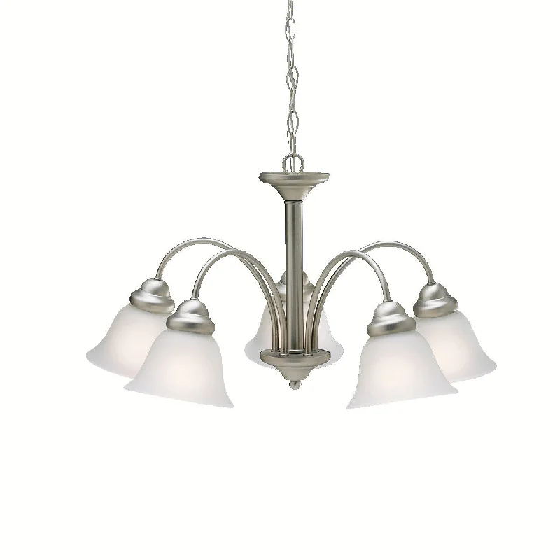 Chandeliers with Metal Frames in Silver FinishChandeliers with Metal Frames in Silver FinishWynberg - Chandelier 5lt - 2093NI