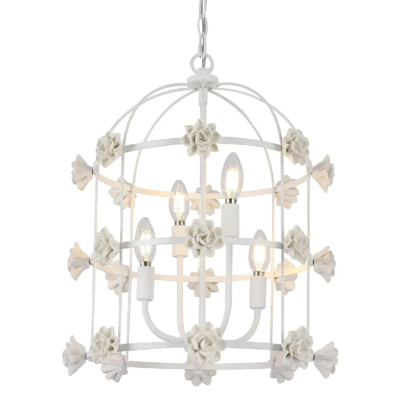 Bohemian - Style Beaded Chandeliers for Eclectic DecorBohemian - Style Beaded Chandeliers for Eclectic DecorArianiser 4-Light Small White Chandelier