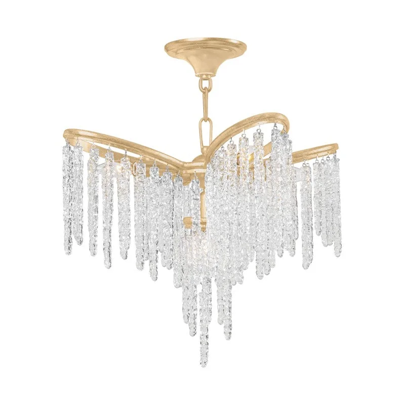 Chandeliers with Metal Frames in Black FinishChandeliers with Metal Frames in Black FinishCorbett Pandora 415-32-GL Chandelier Light - Gold Leaf
