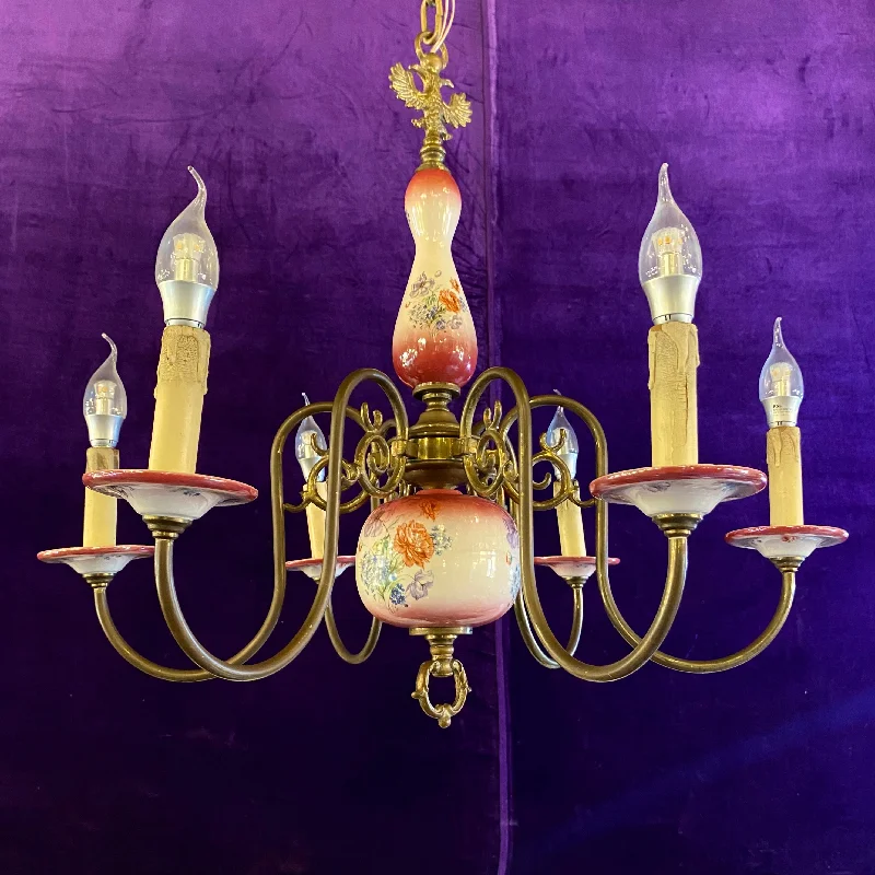 Chandeliers with Colored Glass for a Splash of ColorChandeliers with Colored Glass for a Splash of ColorRed & Pink Vintage Delft Chandelier Chandeliers with Colored Glass for a Splash of ColorChandeliers with Colored Glass for a Splash of ColorRed & Pink Vintage Delft Chandelier