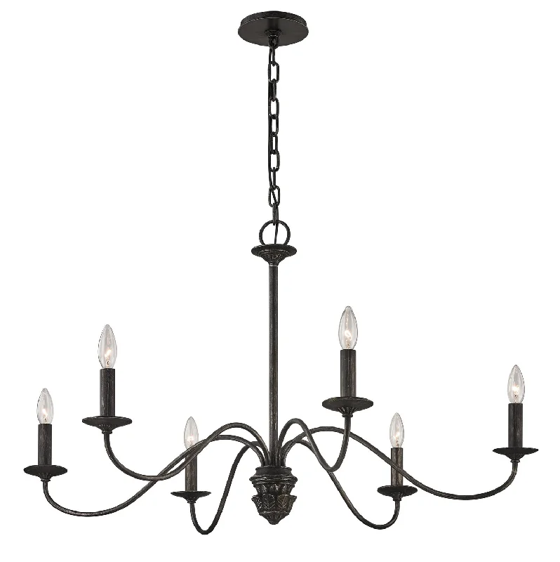 Victorian - Inspired Chandeliers with Ornate DetailsVictorian - Inspired Chandeliers with Ornate DetailsTroy Poppy Hill F6825 Chandelier Light - Pompeii Silver