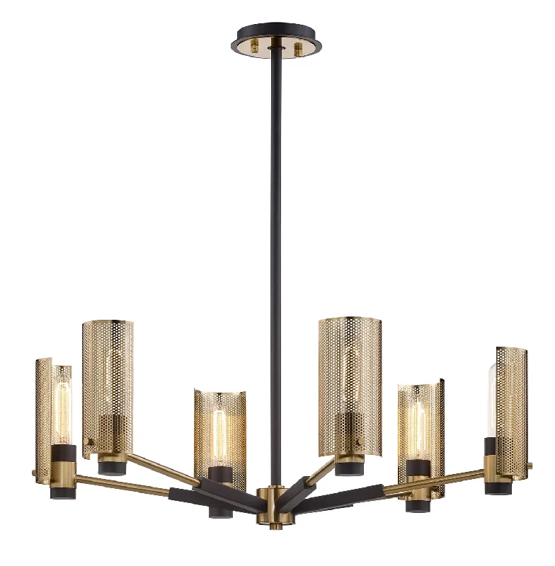 Chandeliers with Adjustable Height for Custom InstallationChandeliers with Adjustable Height for Custom InstallationTroy Pilsen F6876-SFB/PBR Chandelier Light - Modern Bronze And Aged Brass