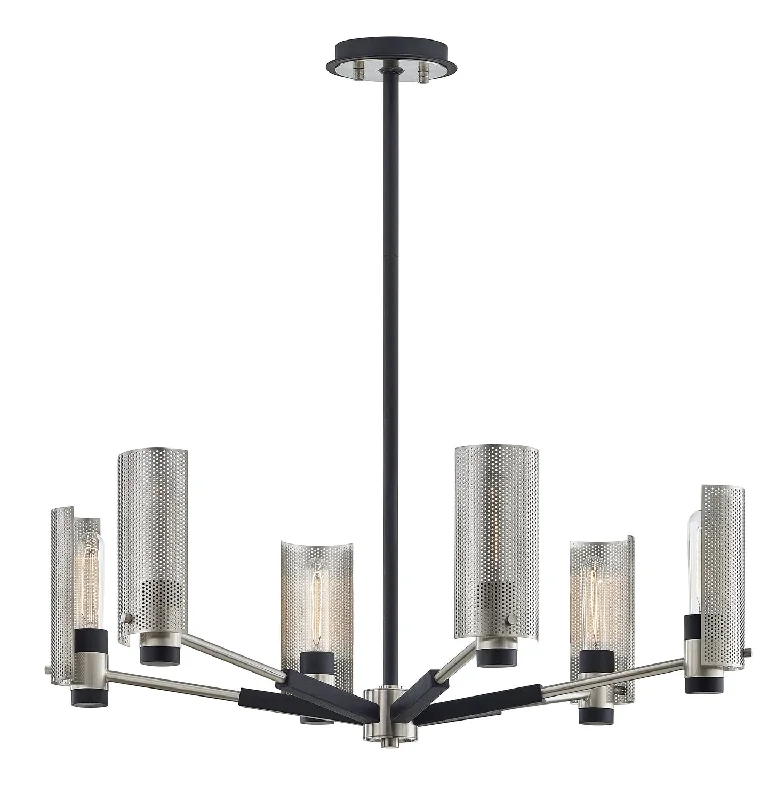 Chandeliers for High Ceilings to Fill Vertical SpaceChandeliers for High Ceilings to Fill Vertical SpaceTroy Pilsen F7116 Chandelier Light - Carbide Blk W Satin Nickel