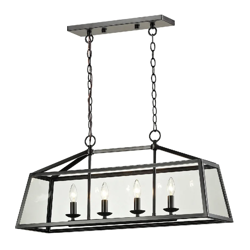LED Chandeliers for Energy - Efficient LightingLED Chandeliers for Energy - Efficient LightingAlanna 4-Light Linear Chandelier in Oil Rubbed Bronze with Clear Glass Panels ELK Lighting LED Chandeliers for Energy - Efficient LightingLED Chandeliers for Energy - Efficient LightingAlanna 4-Light Linear Chandelier in Oil Rubbed Bronze with Clear Glass Panels ELK Lighting