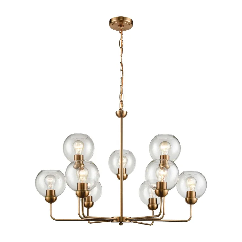 Chandeliers with Clear Crystal for a Sparkling EffectChandeliers with Clear Crystal for a Sparkling EffectAstoria 9-Light Chandelier in Satin Gold Chandeliers with Clear Crystal for a Sparkling EffectChandeliers with Clear Crystal for a Sparkling EffectAstoria 9-Light Chandelier in Satin Gold