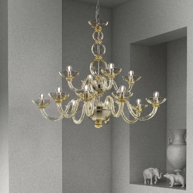 Chandeliers with Metal Frames in Silver FinishChandeliers with Metal Frames in Silver FinishCandiano Two-Tier Chandelier