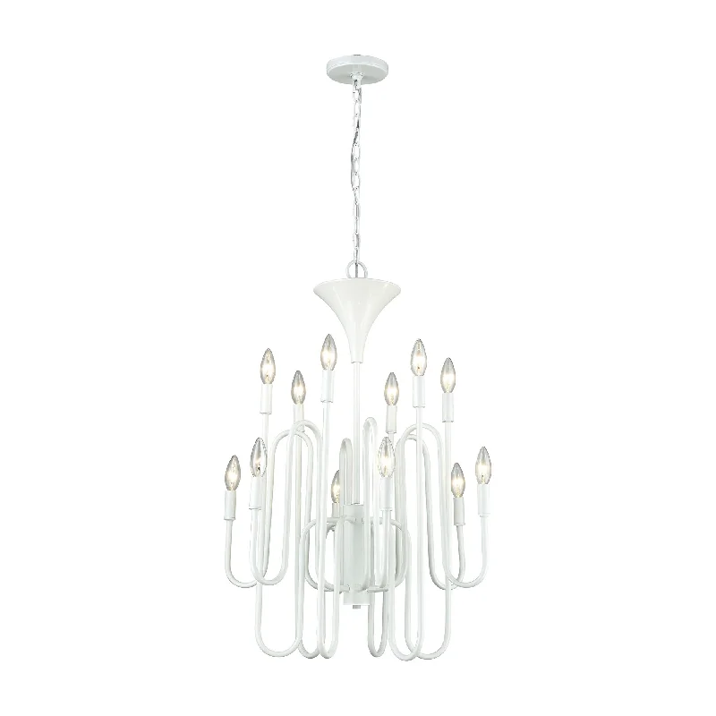 Chandeliers with Metal Frames in Silver FinishChandeliers with Metal Frames in Silver FinishDecatur 12-Light Chandelier in Matte White ELK Lighting Chandeliers with Metal Frames in Silver FinishChandeliers with Metal Frames in Silver FinishDecatur 12-Light Chandelier in Matte White ELK Lighting