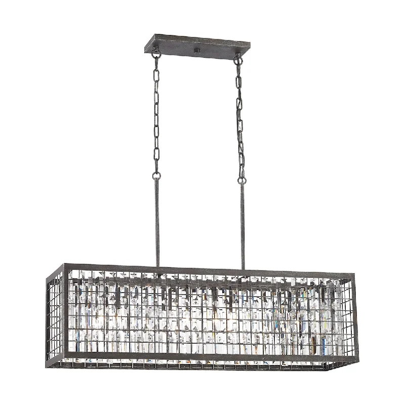 Ceiling - Mounted Chandeliers for Standard CeilingsCeiling - Mounted Chandeliers for Standard CeilingsELK Nadina 4-Light Chandelier in Silverdust Iron with Clear Crystal Inside Wire Cage ELK Lighting 14341/4 Ceiling - Mounted Chandeliers for Standard CeilingsCeiling - Mounted Chandeliers for Standard CeilingsELK Nadina 4-Light Chandelier in Silverdust Iron with Clear Crystal Inside Wire Cage ELK Lighting 14341/4