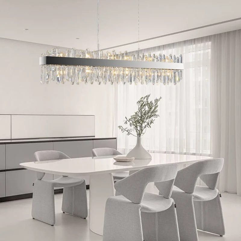 Chandeliers with Clear Crystal for a Sparkling EffectChandeliers with Clear Crystal for a Sparkling EffectContemporary Rectangular Crystal Chandelier in Chrome for Kitchen Island and Living Room Chandeliers with Clear Crystal for a Sparkling EffectChandeliers with Clear Crystal for a Sparkling EffectContemporary Rectangular Crystal Chandelier in Chrome for Kitchen Island and Living Room