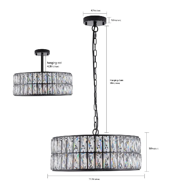 Chandeliers with Metal Frames in Silver FinishChandeliers with Metal Frames in Silver FinishModern Crystal Drum Chandelier (Bulbs Not Included) Chandeliers with Metal Frames in Silver FinishChandeliers with Metal Frames in Silver FinishModern Crystal Drum Chandelier (Bulbs Not Included)