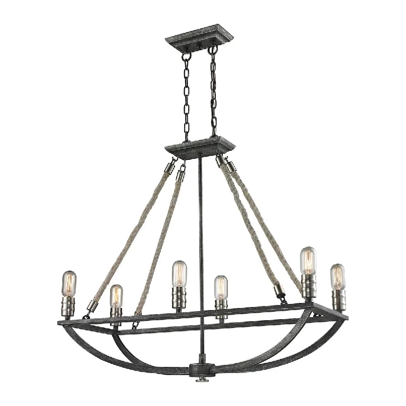 LED Chandeliers for Energy - Efficient LightingLED Chandeliers for Energy - Efficient LightingNatural Rope 6-Light Chandelier in Polished Nickel and Silvered Graphite ELK Lighting 63055-6 LED Chandeliers for Energy - Efficient LightingLED Chandeliers for Energy - Efficient LightingNatural Rope 6-Light Chandelier in Polished Nickel and Silvered Graphite ELK Lighting 63055-6