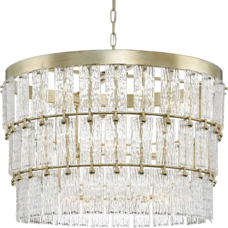 Chandeliers with Metal Frames in Gold FinishChandeliers with Metal Frames in Gold FinishChevall Nine Light Chandelier