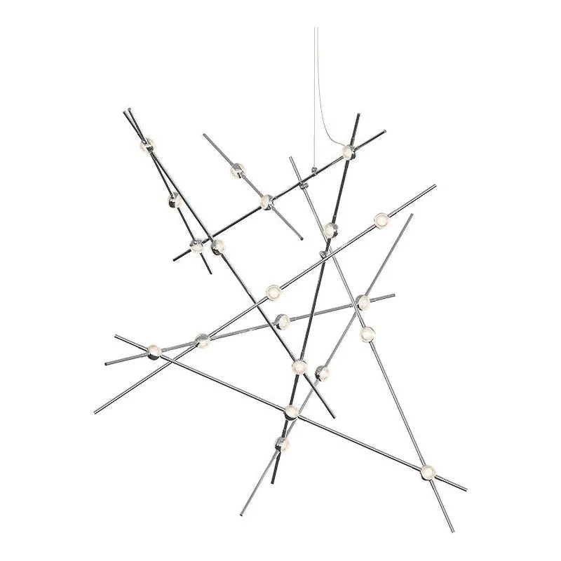 Chandeliers with Metal Frames in Silver FinishChandeliers with Metal Frames in Silver FinishConstellation Aquila Major (with 20' Cord) Chandeliers with Metal Frames in Silver FinishChandeliers with Metal Frames in Silver FinishConstellation Aquila Major (with 20' Cord)
