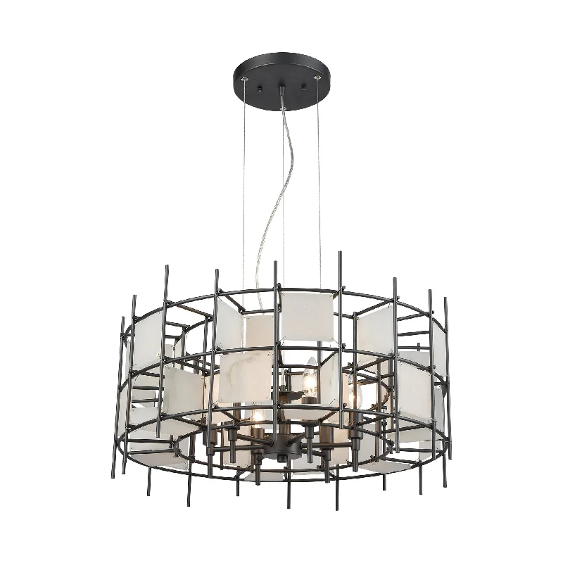 Chandeliers with Multiple Lights for Maximum IlluminationChandeliers with Multiple Lights for Maximum IlluminationSpanish Alabaster 6-Light Chandelier in Dark Graphite with Wire Cage and Spanish Alabaster Panels ELK Lighting Chandeliers with Multiple Lights for Maximum IlluminationChandeliers with Multiple Lights for Maximum IlluminationSpanish Alabaster 6-Light Chandelier in Dark Graphite with Wire Cage and Spanish Alabaster Panels ELK Lighting