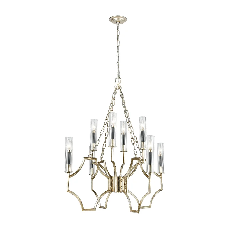 Chandeliers with Colored Glass for a Splash of ColorChandeliers with Colored Glass for a Splash of ColorSylvanna 8-Light Chandelier in Antique Silver Leaf and Dark Graphite with Clear Crystal ELK Lighting Chandeliers with Colored Glass for a Splash of ColorChandeliers with Colored Glass for a Splash of ColorSylvanna 8-Light Chandelier in Antique Silver Leaf and Dark Graphite with Clear Crystal ELK Lighting