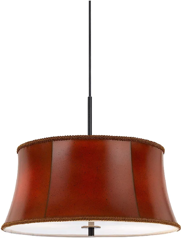 African - Inspired Ceiling Lights with Tribal Patterns and Natural MaterialsAfrican - Inspired Ceiling Lights with Tribal Patterns and Natural MaterialsBenzara 3 Bulb Round Pendant Fixture with Leatherette Drum Shade, Red African - Inspired Ceiling Lights with Tribal Patterns and Natural MaterialsAfrican - Inspired Ceiling Lights with Tribal Patterns and Natural MaterialsBenzara 3 Bulb Round Pendant Fixture with Leatherette Drum Shade, Red