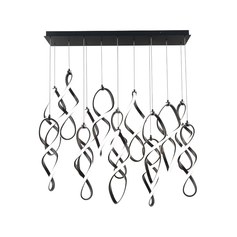 Scandinavian Style Ceiling Lights with Light Wood AccentsScandinavian Style Ceiling Lights with Light Wood AccentsdweLED PD-47814L Interlace 14-lt 42" LED Linear Pendant