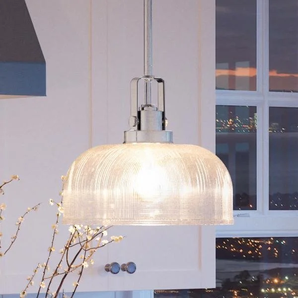 Retro Ceiling Lights Inspired by the 1950s and 1960s DesignRetro Ceiling Lights Inspired by the 1950s and 1960s DesignUHP2049 Luxe Industrial Pendant, 9-1/4"H x 10-1/2"W, Polished Chrome Finish, Harlow Collection Retro Ceiling Lights Inspired by the 1950s and 1960s DesignRetro Ceiling Lights Inspired by the 1950s and 1960s DesignUHP2049 Luxe Industrial Pendant, 9-1/4"H x 10-1/2"W, Polished Chrome Finish, Harlow Collection