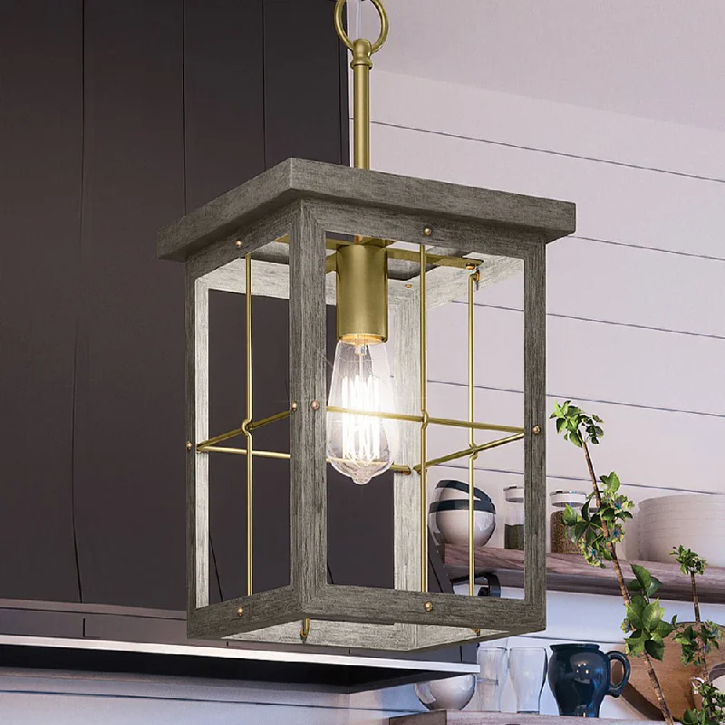 Victorian - Inspired Ceiling Lights with Ornate Crystal ChandeliersVictorian - Inspired Ceiling Lights with Ornate Crystal ChandeliersUHP3956 Modern Farmhouse Pendant 19.375''H x 10.375''W, Distressed Brass Finish, Ballina Collection