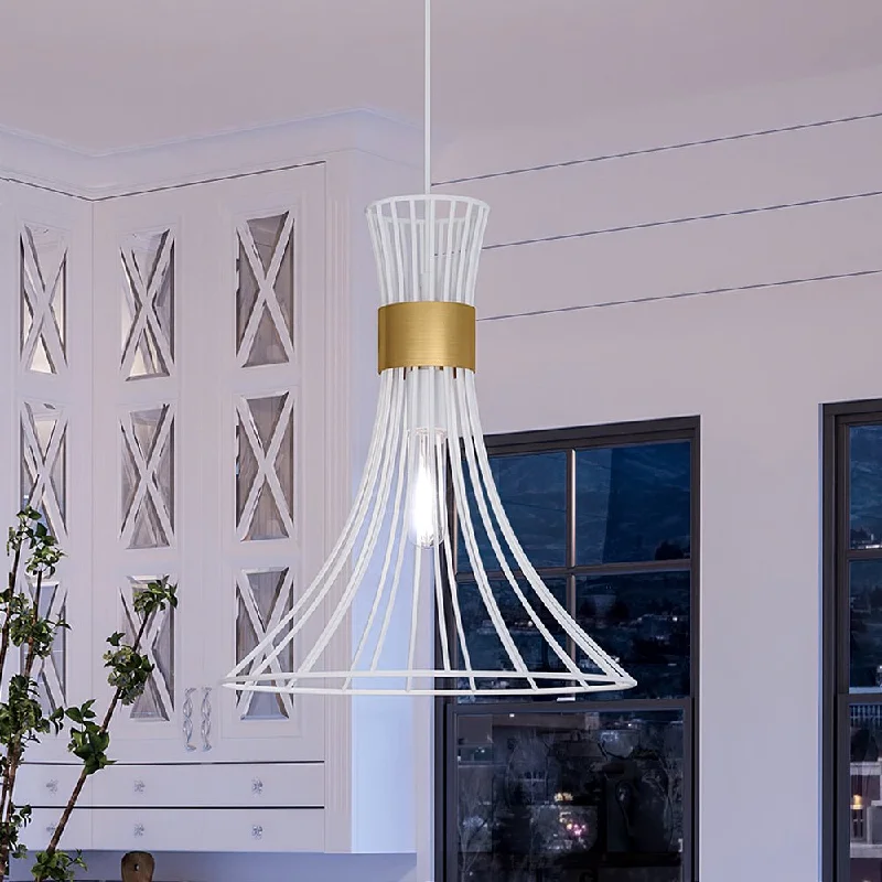Victorian - Inspired Ceiling Lights with Ornate Crystal ChandeliersVictorian - Inspired Ceiling Lights with Ornate Crystal ChandeliersUHP4350 Mid-Century Modern Pendant 16''H x 18''W, Matte White Finish, Tucson Collection